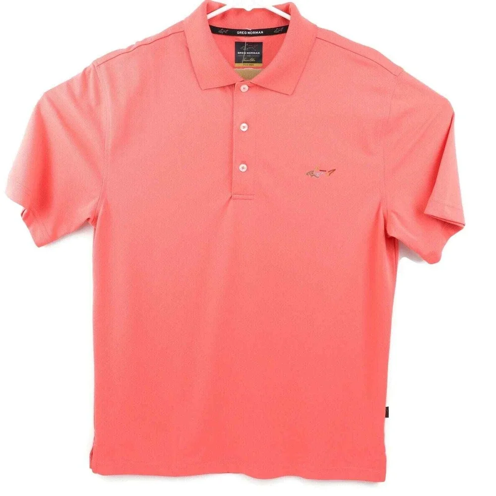 Greg Norman Polo Shirt Mens Small Deepsea Coral New PlayDry Golf 42200DPCRL